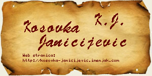 Kosovka Janičijević vizit kartica